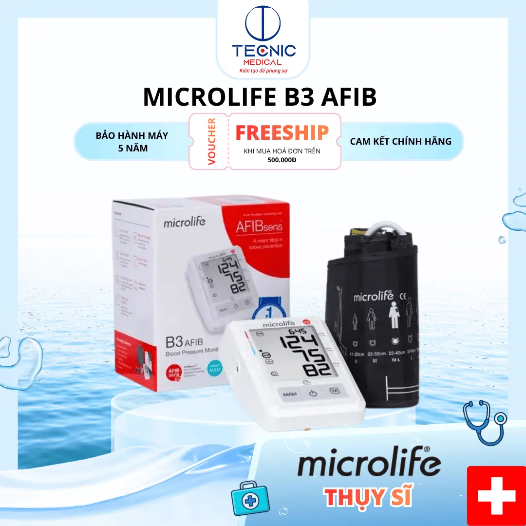Máy Đo Huyết Áp Cảnh Báo Nguy Cơ Đột Quỵ Qua Phát Hiện Rung Nhĩ – Microlife B3 AFIB